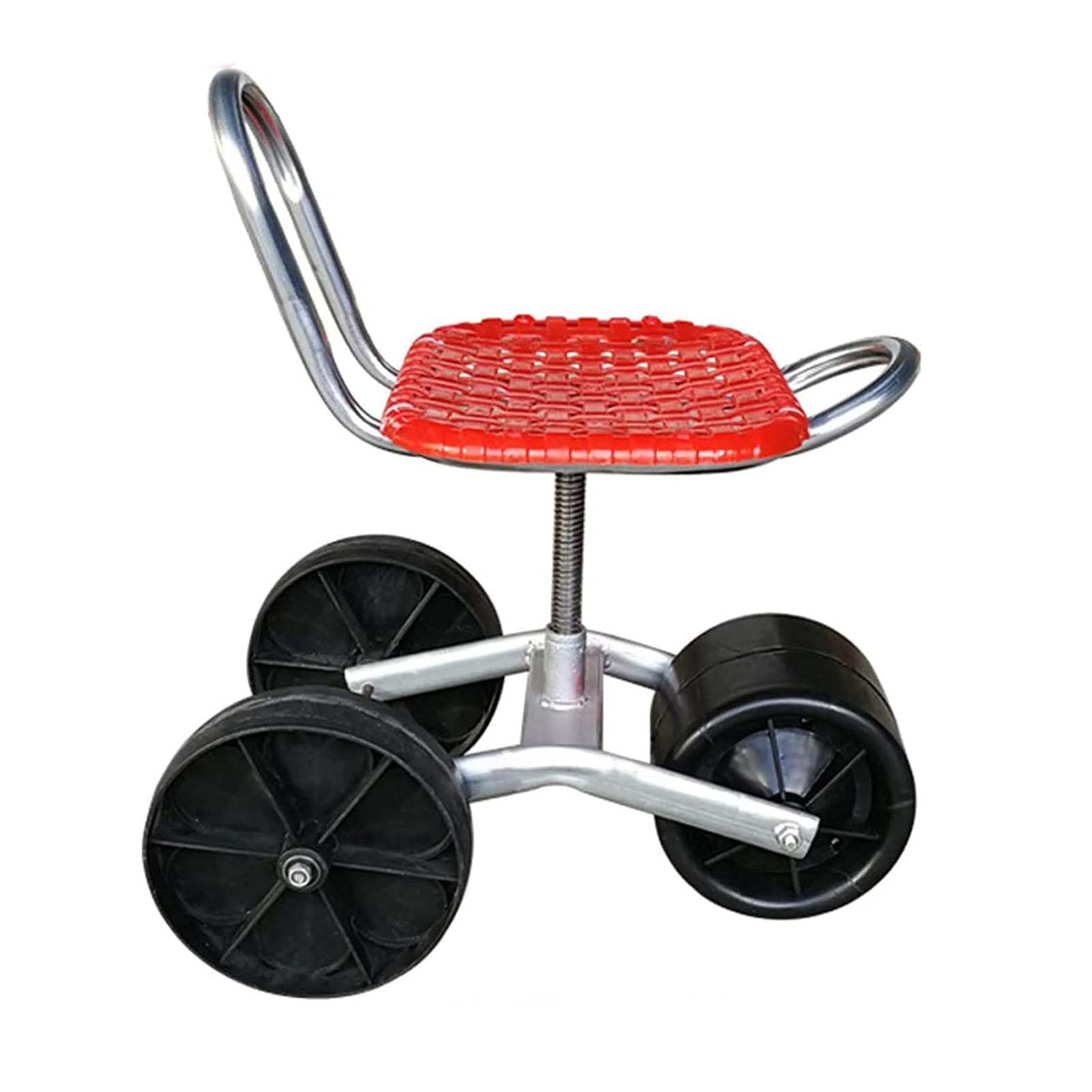 Chariot de jardin mobile pivotant à 360° avec assise ergonomique réglable
