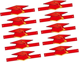 omiinitio 10pcs Colorido Sombrero De Graduación Para Ceremonias De Fin De Año Suministros De Aula Cubiertas De Cabeza De Papel Hecho A Mano Con Borlas