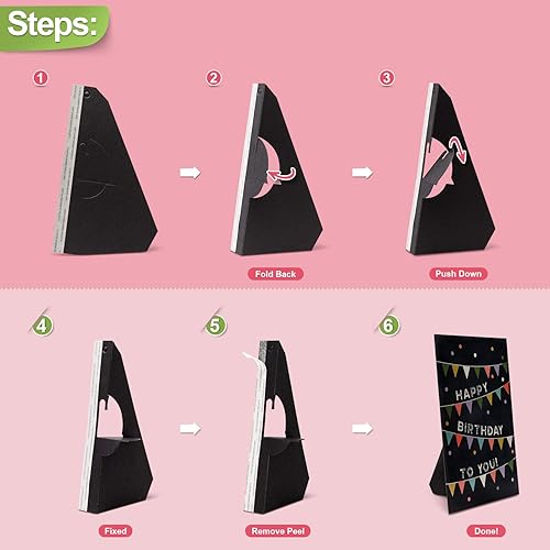 Miniatura 4 de Lineco Caballete autoadhesivo negro de 7 pulgadas, paquete de 25