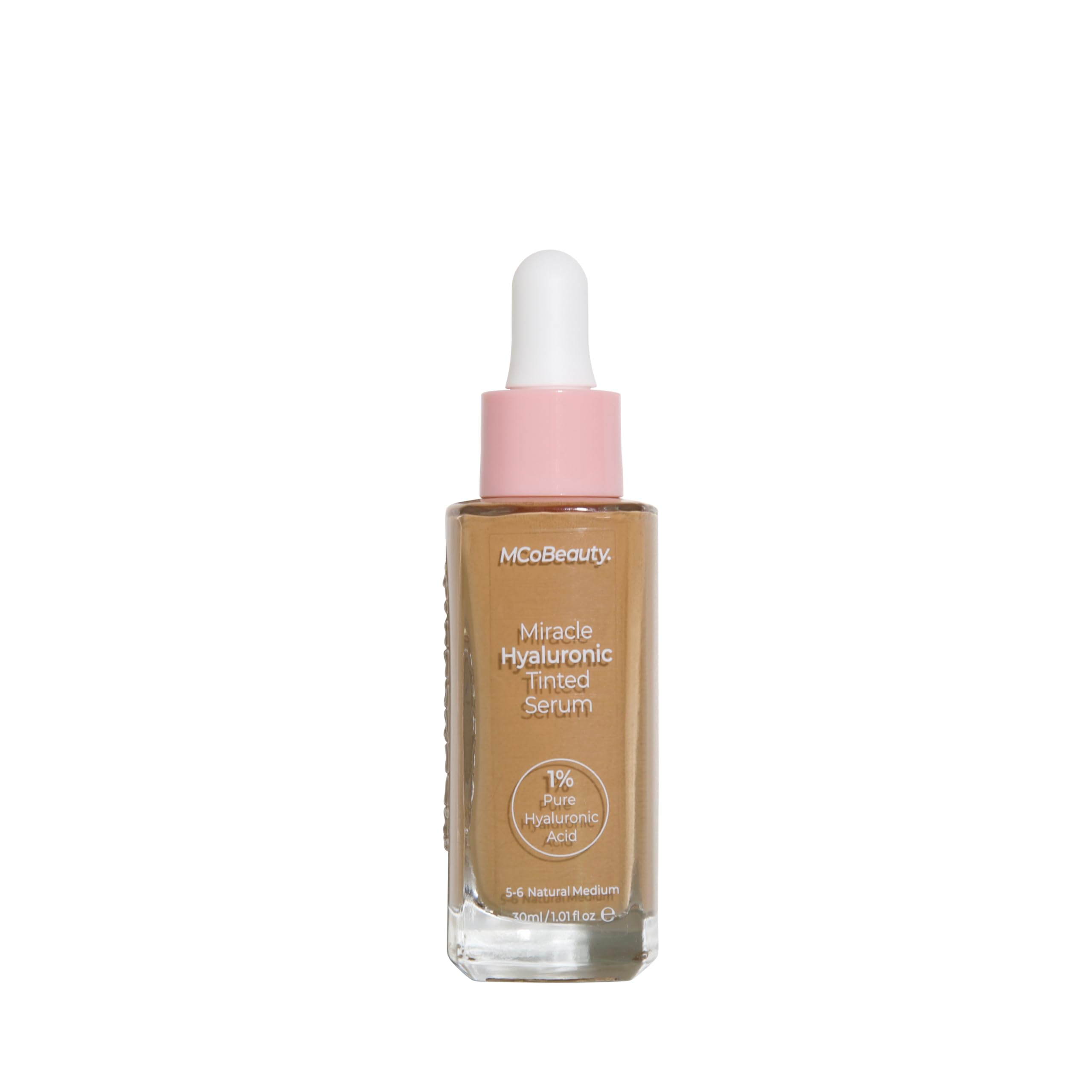 MCoBeauty - Miracle Hyaluronic Tinted Serum - 5-6 Natural Medium Shade - Hydrating Complexion Corrector with Hyaluronic Acid and Ginseng Extract - Buildable Coverage and Skin Smoothing Finish