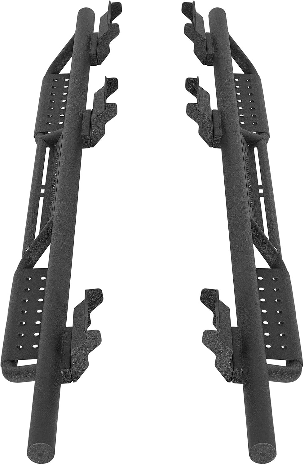 Hooke Road F150 Running Board Side Steps for 2015-2026 Ford F-150 SuperCrew & 2022-2026 F-150 Lightning & 2017-2026 F-250 F-350 Crew Cab, 5.73" Drop Down Tubular Nerf Bars Rock Slider