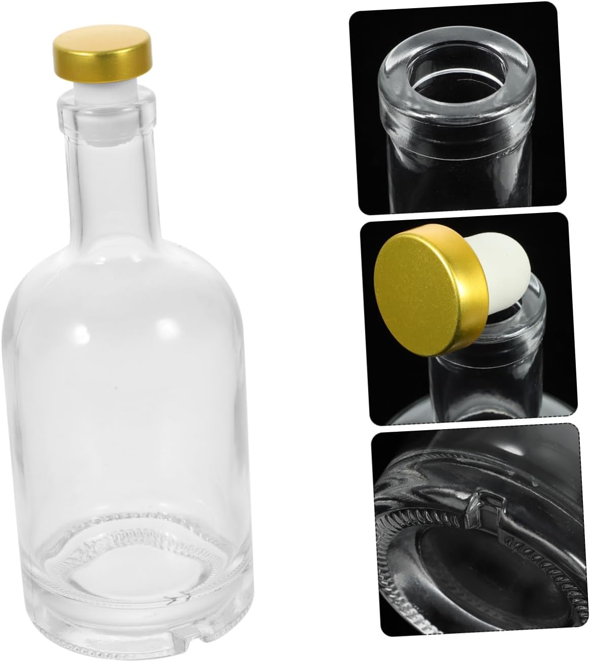 MAGICLULU 2PCS Thickened Glass Liquor Bottle 375ml Decanter for Wine and Alcohol for Parties and Home Bar Random Color