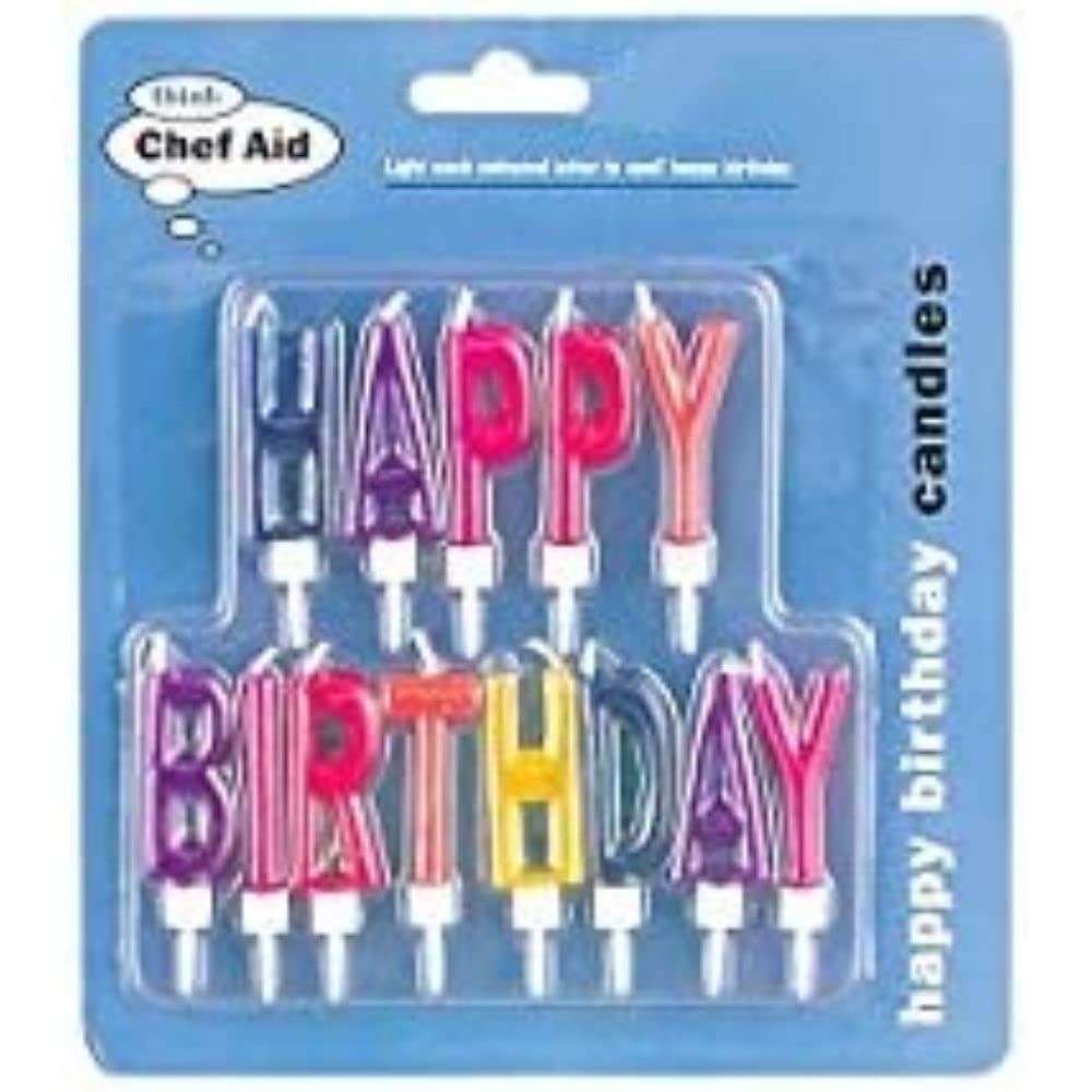 Chef Aid Multi-Colour Happy Birthday Candle Set