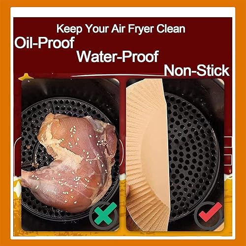 Miniatura 2 de 100 forros de papel desechables para freidora de aire, forros de papel pergamino antiadherentes desechables, forros para freidora de aire para