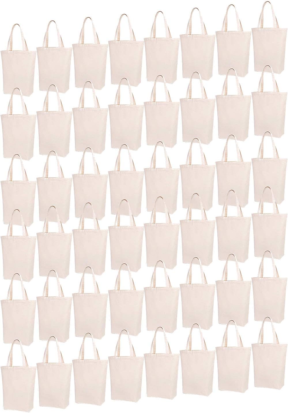 Simpli-Magic Canvas Tote Bags, 13"x15", Pack of 50, Natural