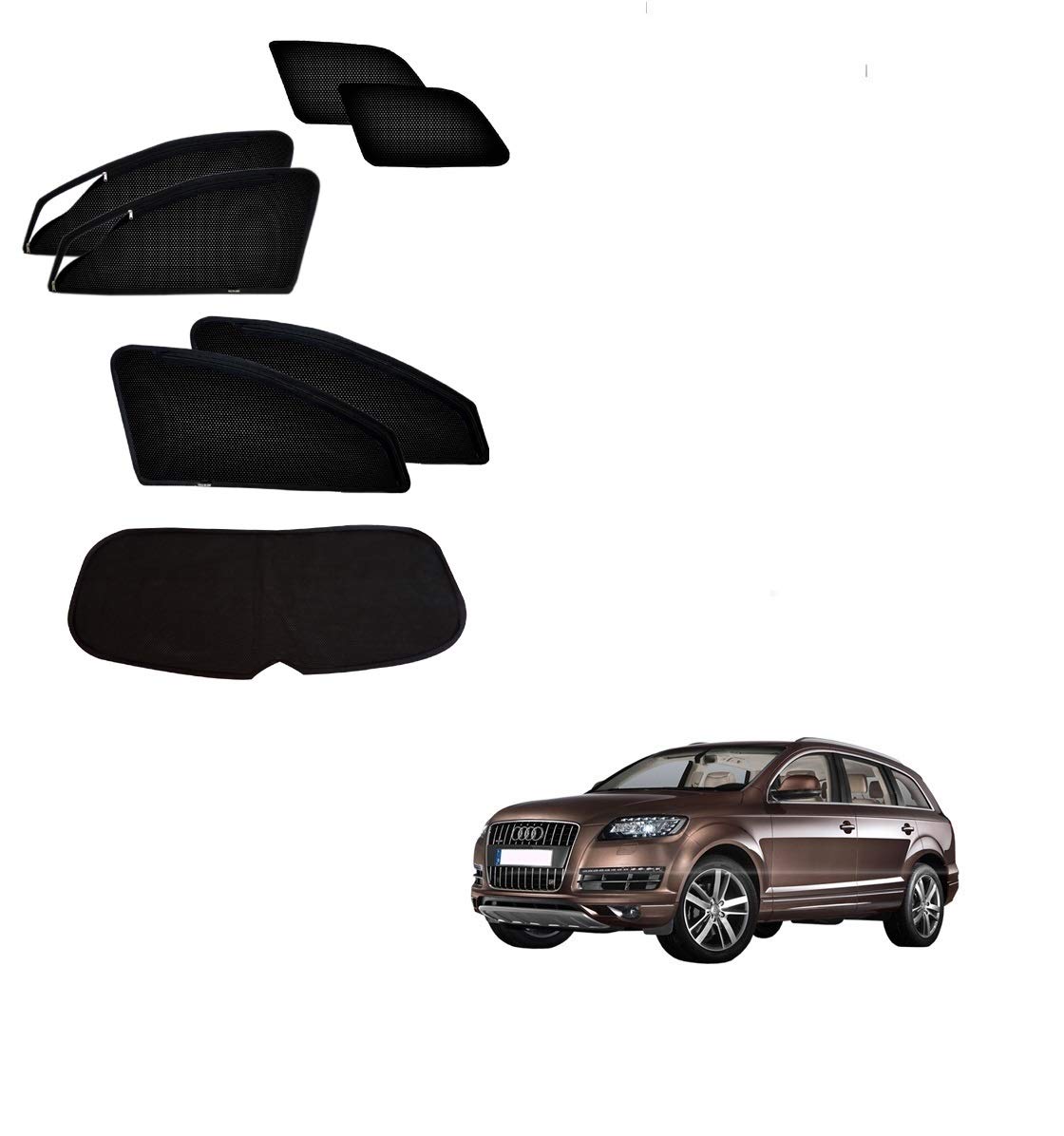 Kozdiko Zipper Magnetic Sun Shades Car Curtain with Dicky for Audi Q7