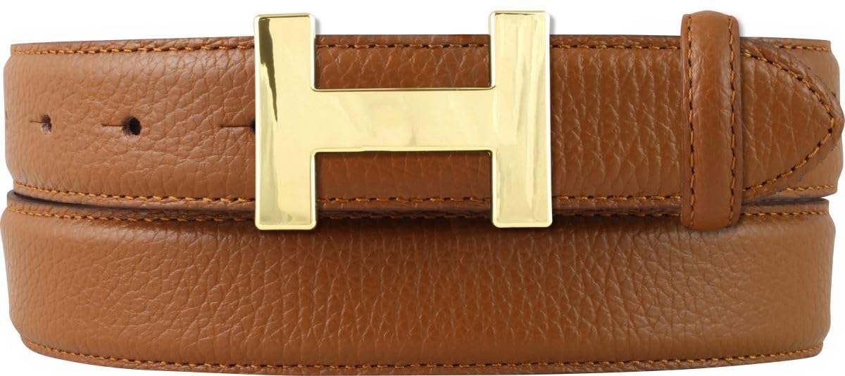 BELTINGER Damen-Gürtel HAILEY aus strukturiertem Leder 3 cm | Schmaler Ledergürtel für Damen 30mm | Gold glänzend