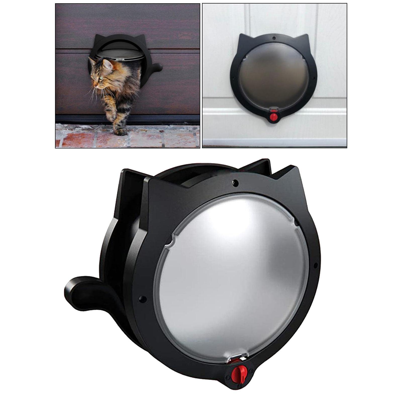 Porte pour Chat Pass Trappe Animaux Passage Litière Système de Fermeture Aimantée Installation Discrète Adaptée Aux Propriétaires D'Appartements