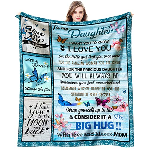 VXDRZGT Daughter Blanket from Mom Daughter Gifts from Mom Graduation Gifts for Daughter 2026 Birthday Gift for Daughters from Moms to My Daughters Throw Blanket 60 x 50 inch