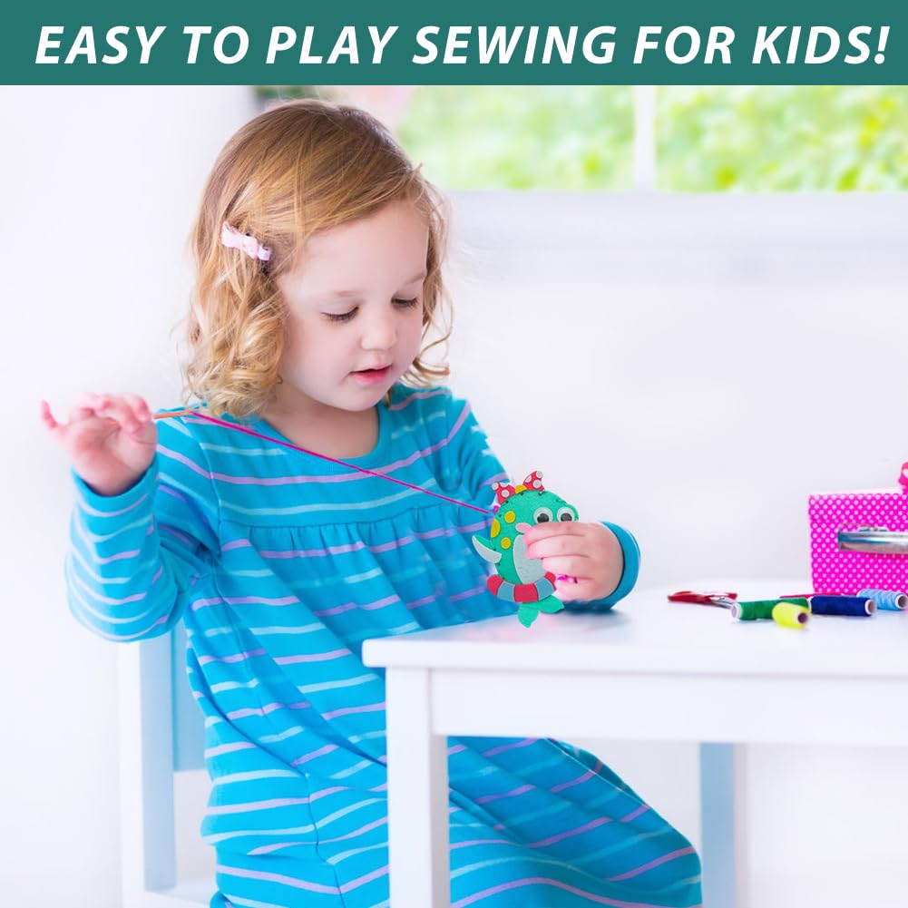 Cosysparks Felt Sewing Craft Kit for Kids 6 Pack Ocean Animal Sewing Kit Childrens Sewing Kits for Beginners Fun DIY Educational Sewing Craft Gift with Sewing Tools for Boys Girls - Image 3
