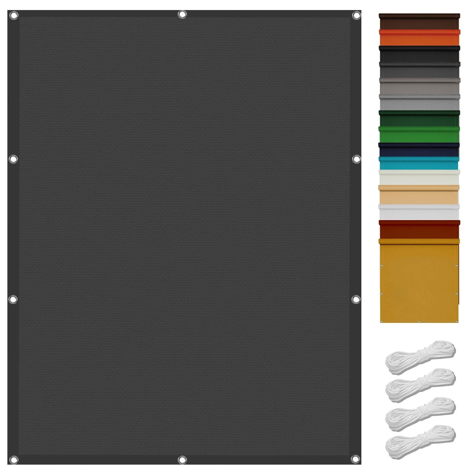 Voile d'ombrage imperméable rectangulaire gris filet protection UV extérieur