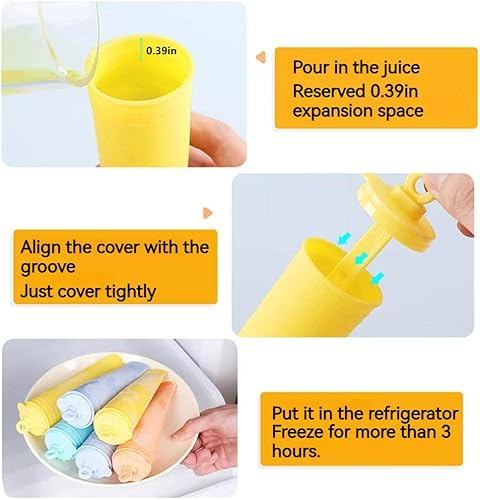 Miniatura 5 de Juego de 4 moldes de paletas de silicona, 1 pieza para hacer paletas de helados, moldes de helado congelados, accesorios de cocina, fácil