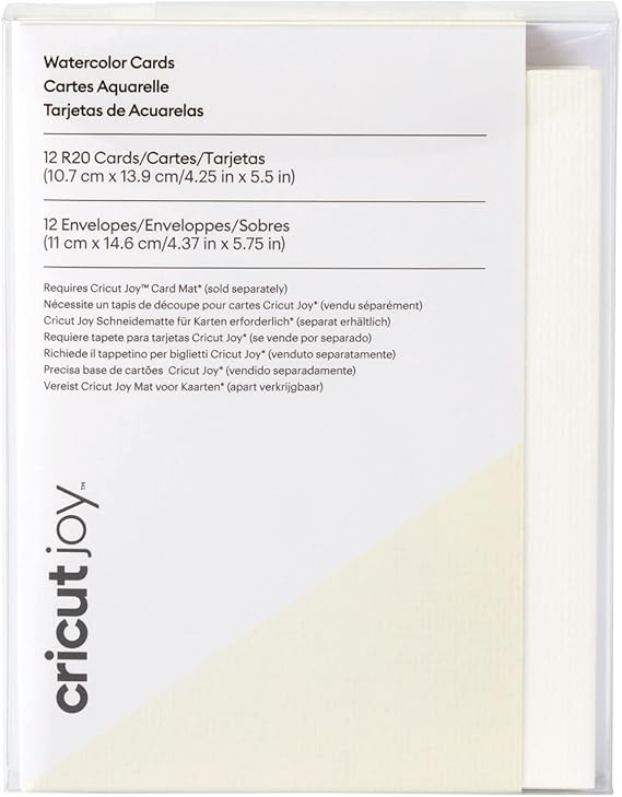 Cricut Ivoire | 10,7 cm x 13,9 (Taille R20) 12 Pack pour Une Utilisation avec des marqueurs Aquarelle Joy Blanc, 10,7cm 13,9cm Size, Set Pièces, 2009984, 10.7cm x 13.9cm (Cricut Size)