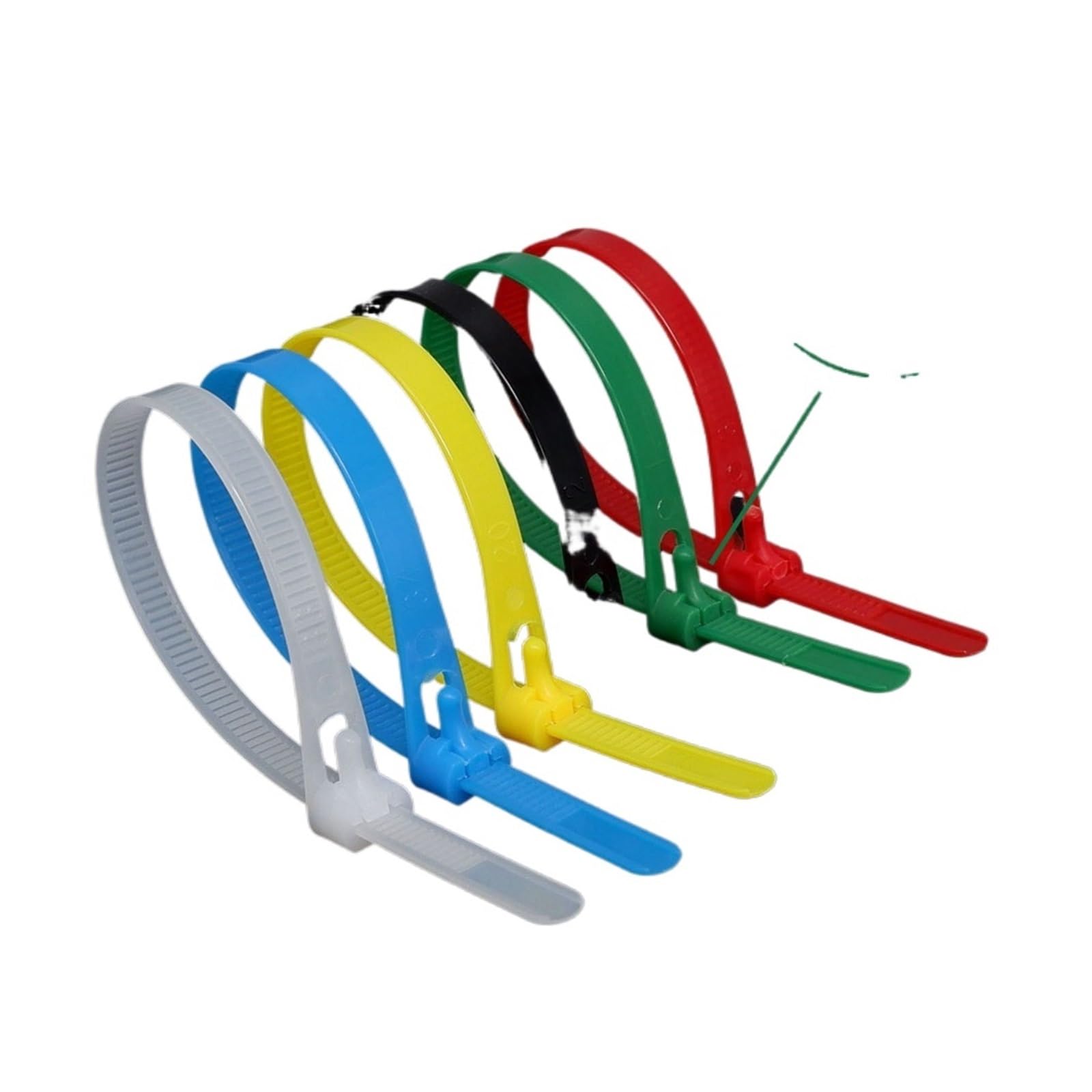 Attaches de câble en plastique et Nylon réutilisables, 100 pièces, attaches de câble à fermeture éclair détachables, sangles de liaison, noir, blanc, rouge, jaune, vert, attache de jardin(Red,8x200mm)