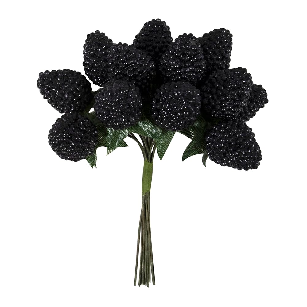 Crafty Capers Faux Blackberry Picks | Bunch Of 12 On Wires | Wreath Making & Floristry