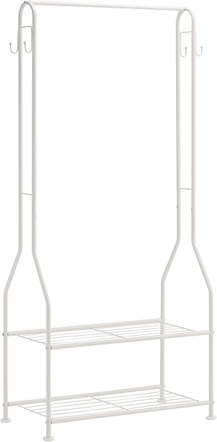 Amazon Basics Wardrobe with Two Bottom Shelves, White, 67.9 x 35.5 x 149.8 cm