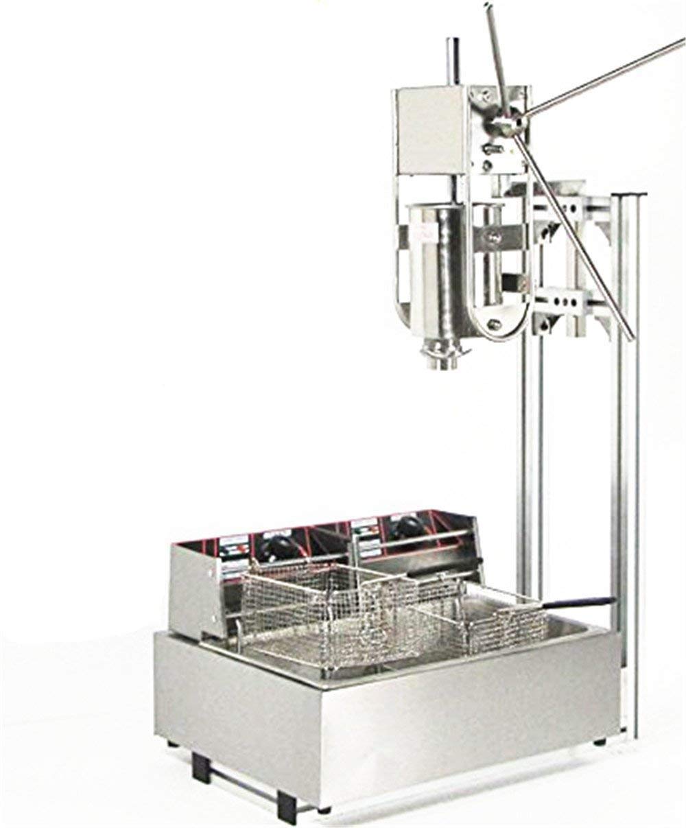 ALDKitchenChurro Maker Machine Commercial 5L Churros maker machine with 12L Electric Liters Deep Fryer (12L Electric fryer, 110V)