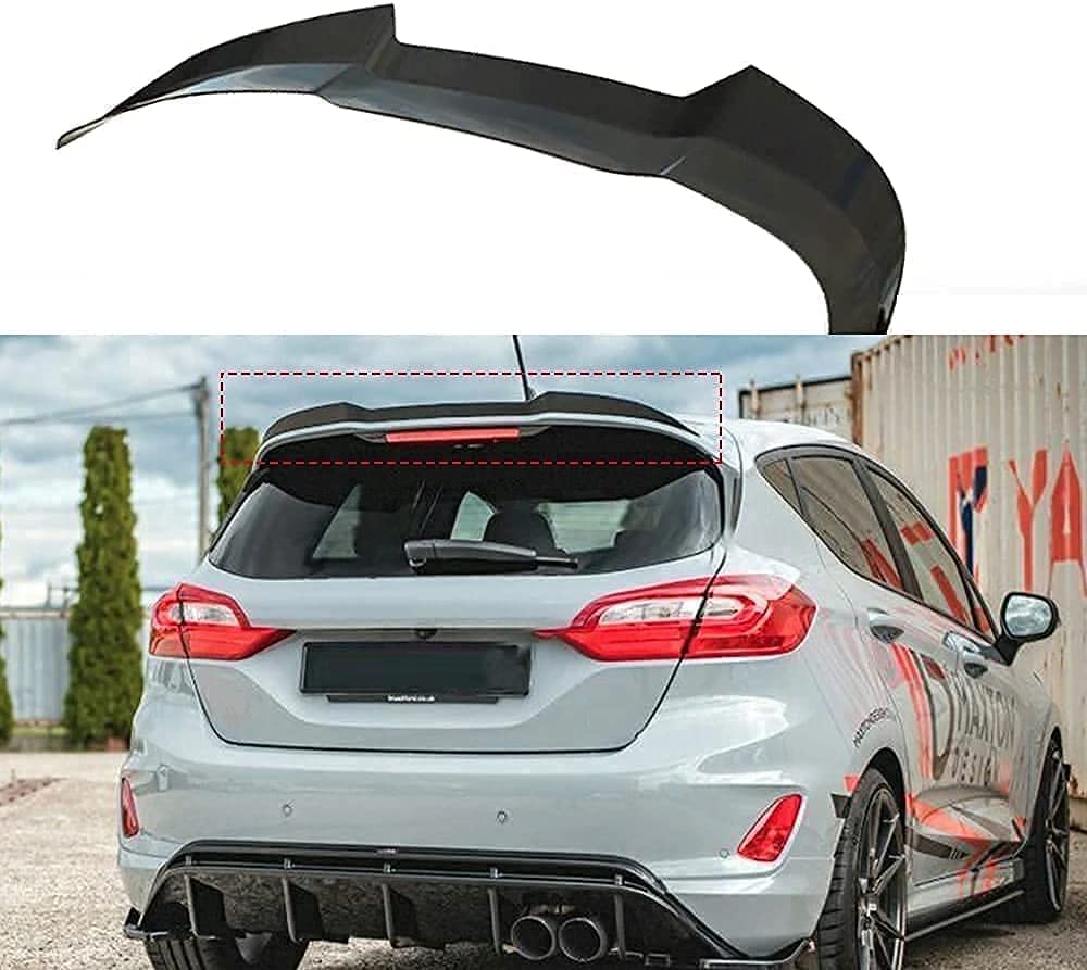 Hippoca Car Rear Spoilers For Ford Fiesta St Mk8 2018 2019 2020, Tail Wing Bumper Diffuser Side Splitters Antiscratch Body Kits Exterior Accessories