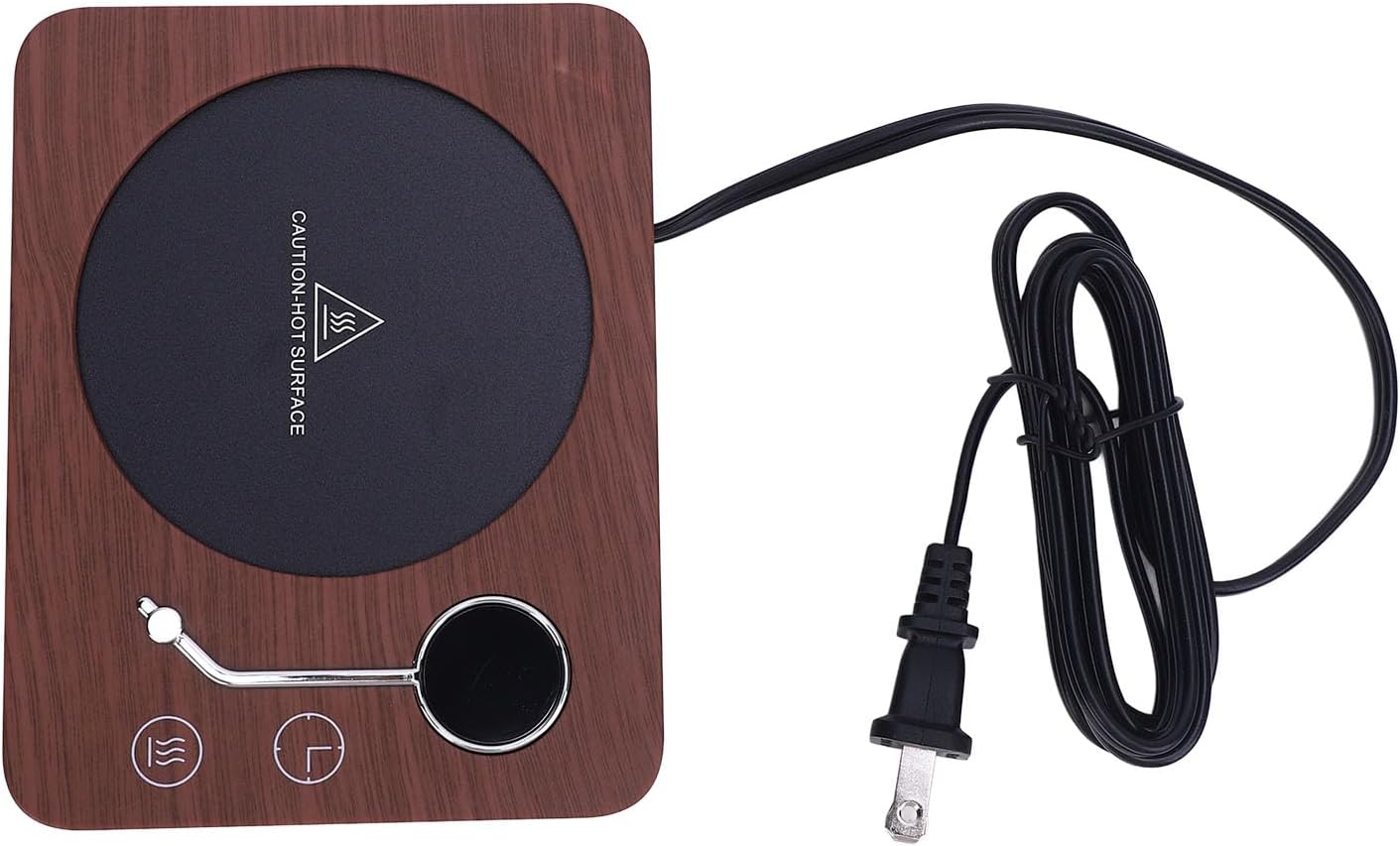 30W with 3 Temp Settings, Aluminum Alloy, 9.5cm Heating Plate - Auto Shut Off, Touch Control, Ideal for Desk and Home Use
