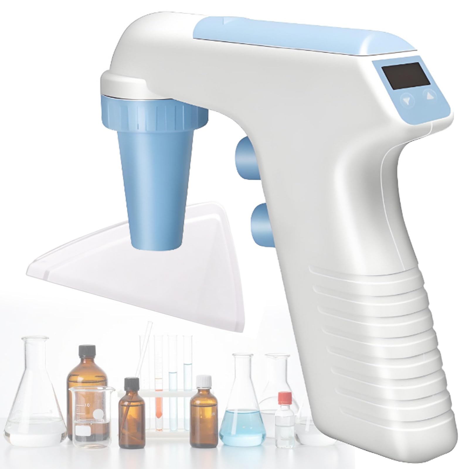 Controlador de pipeta eléctrico, llenador de pipeta motorizado, Volumen Ajustable con 6 velocidades (0,1–100 ml), Kit de pipeteador automático con Pantalla LCD, para investigación científica