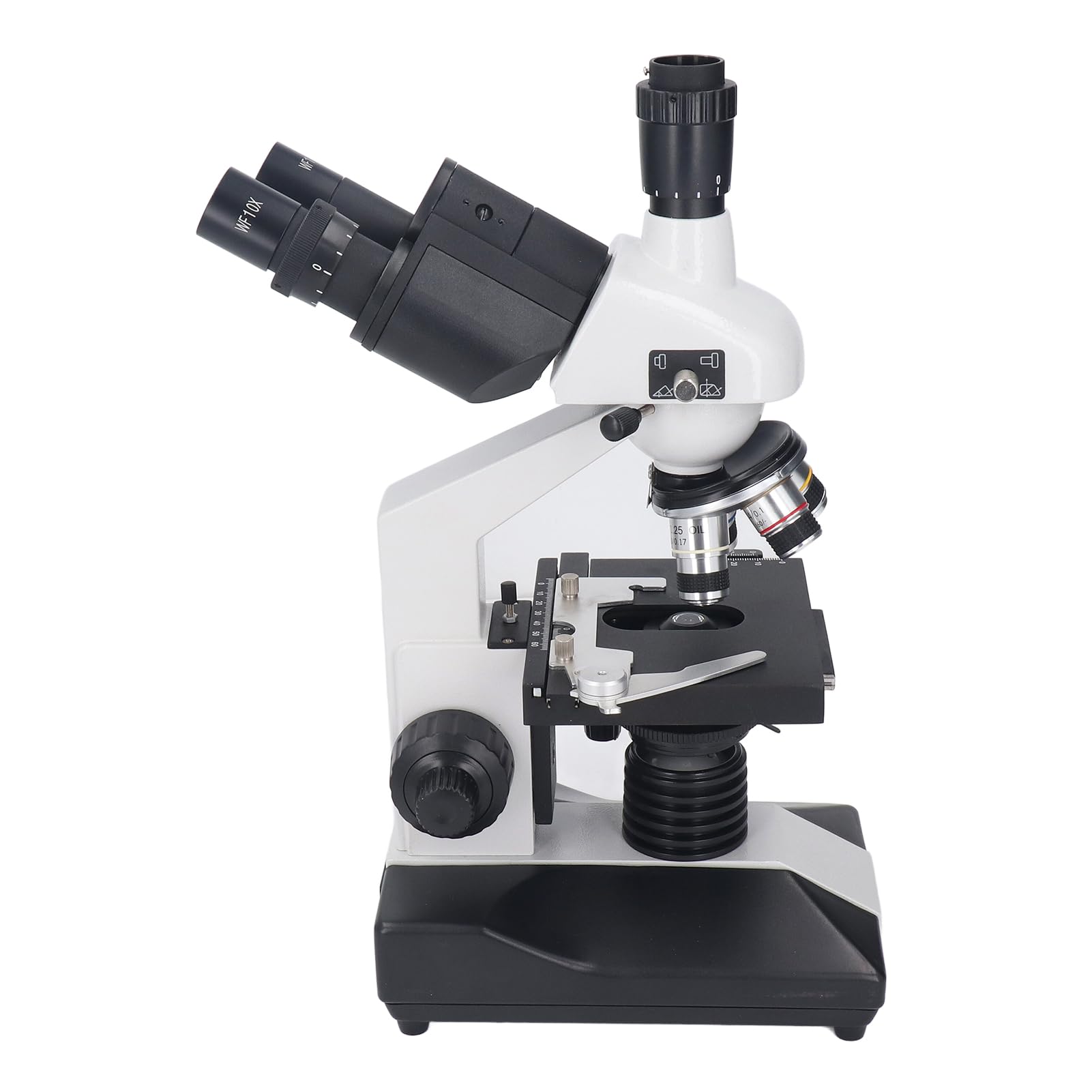 FTVOGUE Biologiczny Mikroskop Trójokularowy, Ergonomiczna Konstrukcja, Powiększenie 40x do 5000x, Idealny do zastosowań Klinicznych i Obserwacji Laboratoryjnych