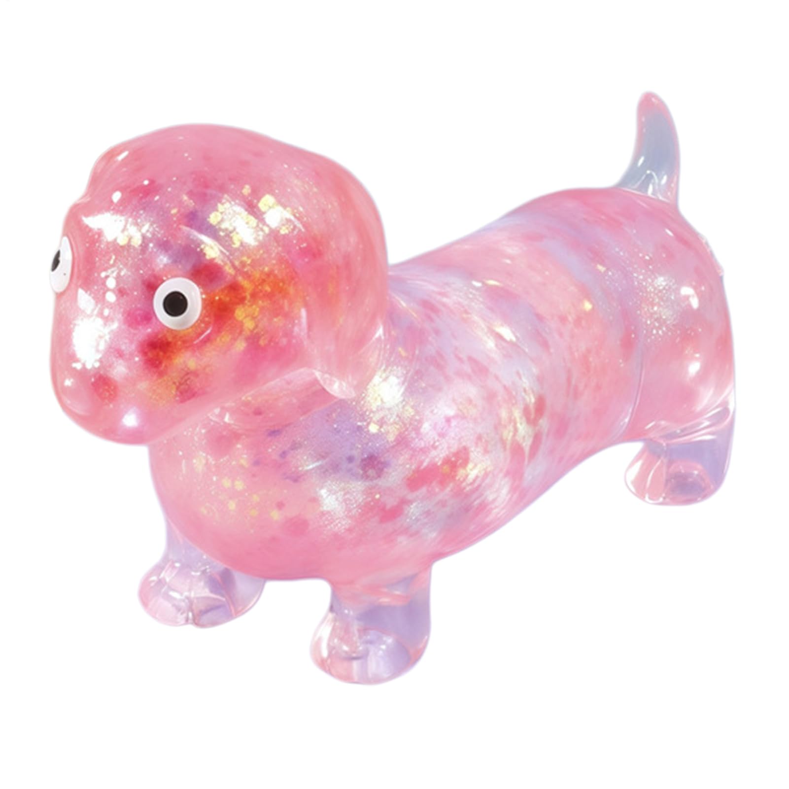Dachshund Stress Toy 6x2x2cm Silicone Glitter Sausage Dog Fidget Squeeze Soft Antistress Sensory Squishy Flexible Calming Sausage Dog Squishball For Kids Adults Office Workers Students Study Break