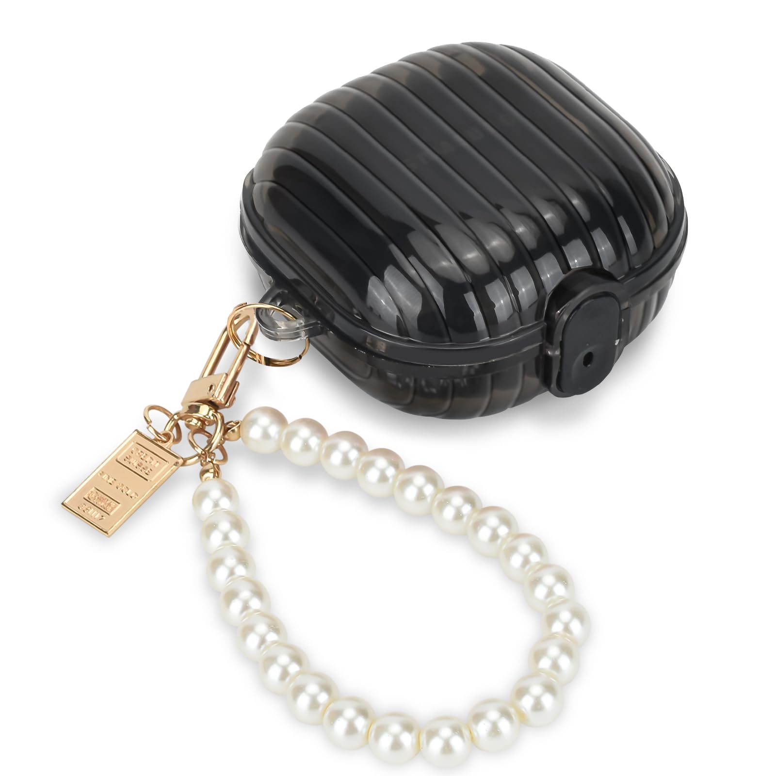 CameCosy Shell for Samsung Galaxy Buds 2/Buds 2 Pro/Buds Live/Buds FE Case, Secure Lock Design Clear Soft TPU Bumper Protective Cover with Pearl