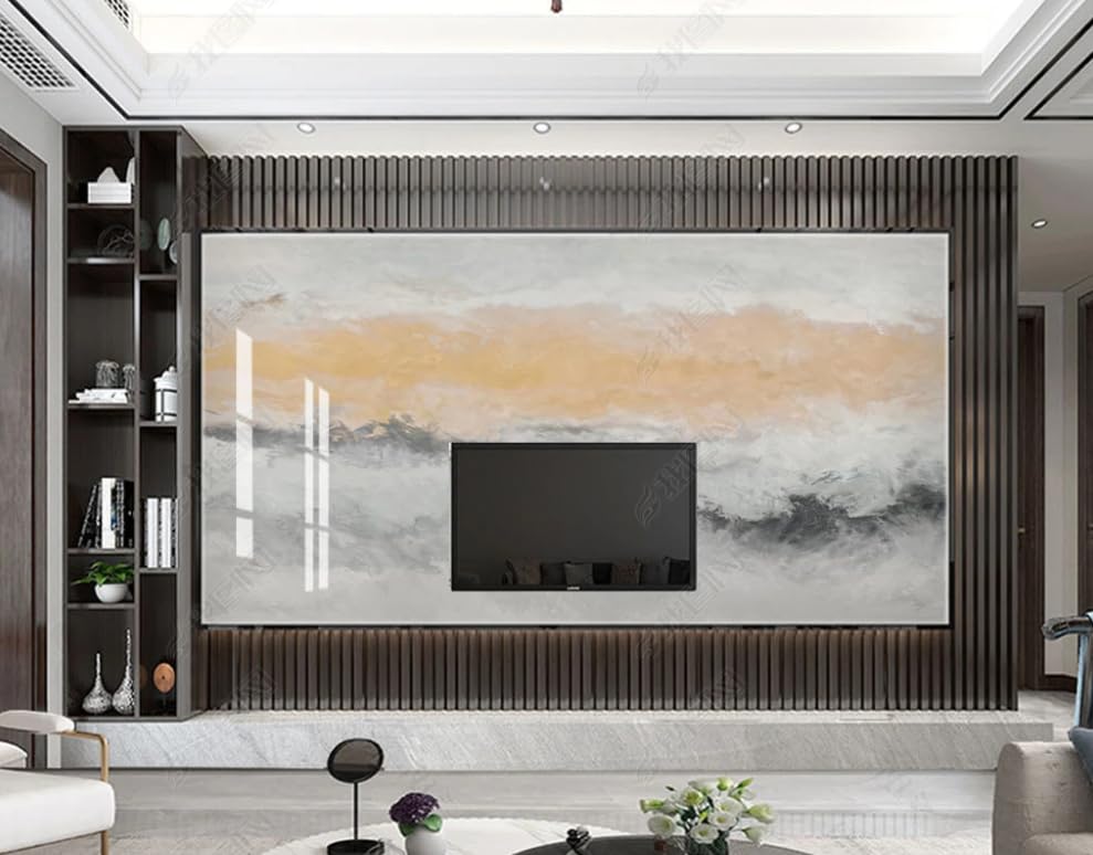 Papier Peint Intissé Fumée Chinoise Grand Format 300x210 cm pour Salon