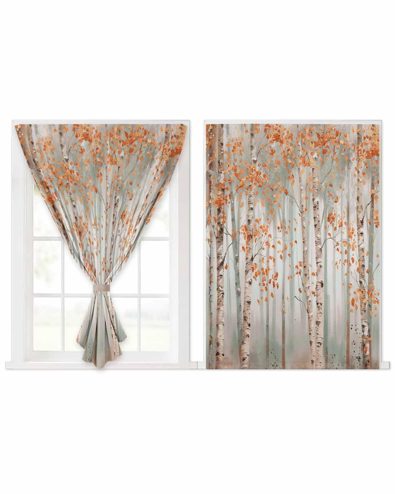Amazon.com: Stick on Curtains for Window Tree Floral Blackout
