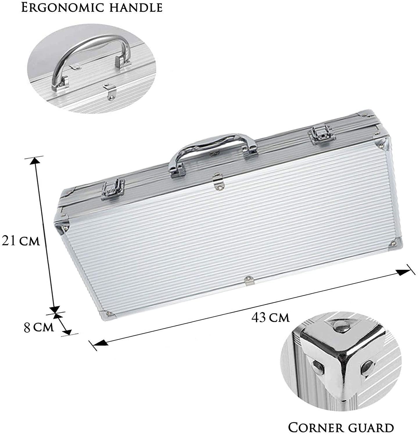 10 Pezzi Home. BBQ. Set di Strumenti for griglia in Acciaio Inox Barbecue Accessori for Barbecue Kit Utensili in Caso Portatile