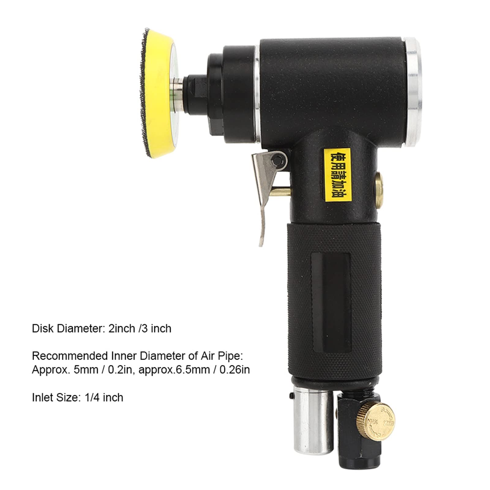 YC-2612 2inch/3inch Pneumatic Polisher with Small Diameter Grinding Disc, Light Weight, Easy, for Improved Durability