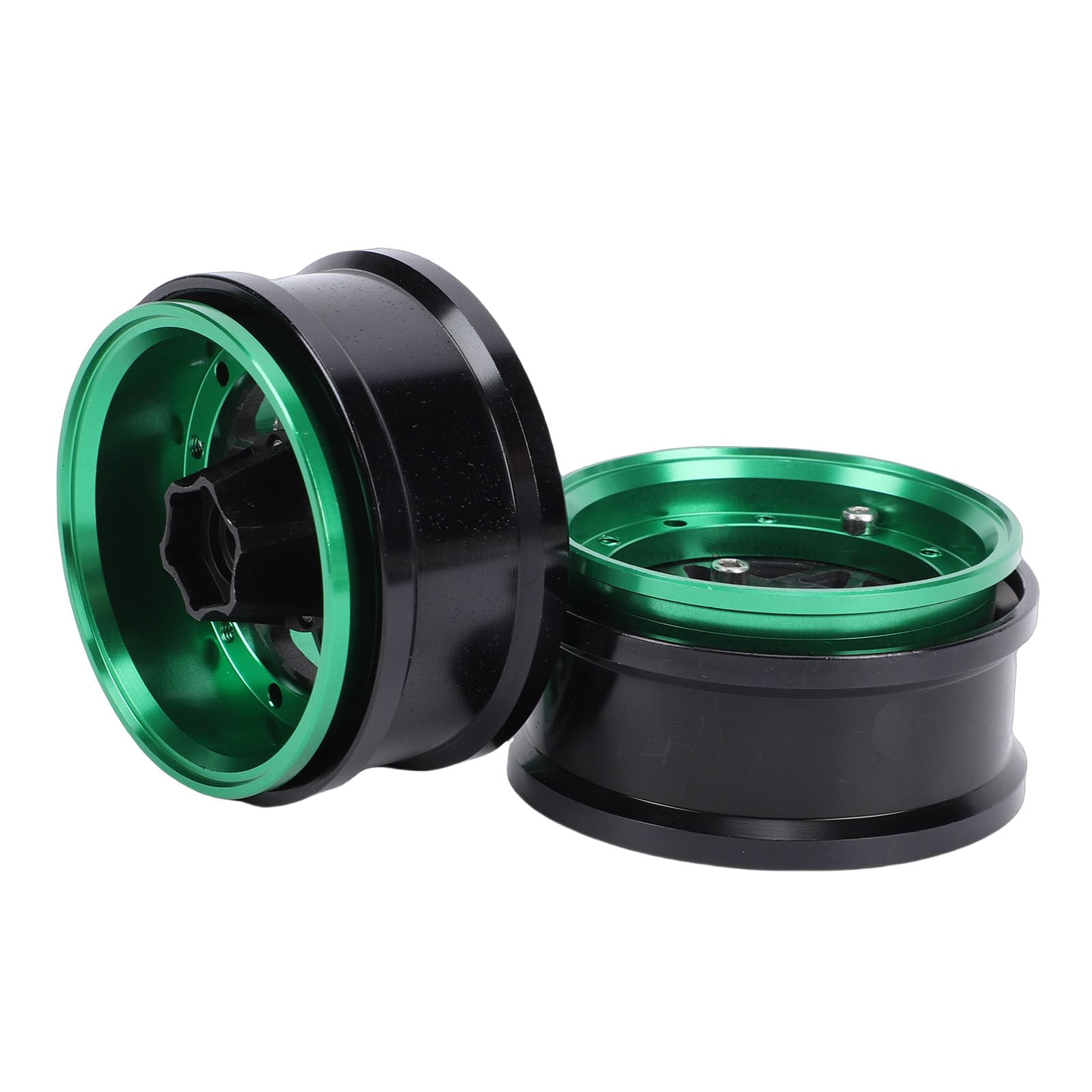 Cryfokt Set di Cerchi RC in Lega di Alluminio Ad Alta Resistenza da 1,9 Pollici Cerchio Leggero per Cingolato 1/10, 4 Pezzi per Axial SCX10, Wraith (GREEN)