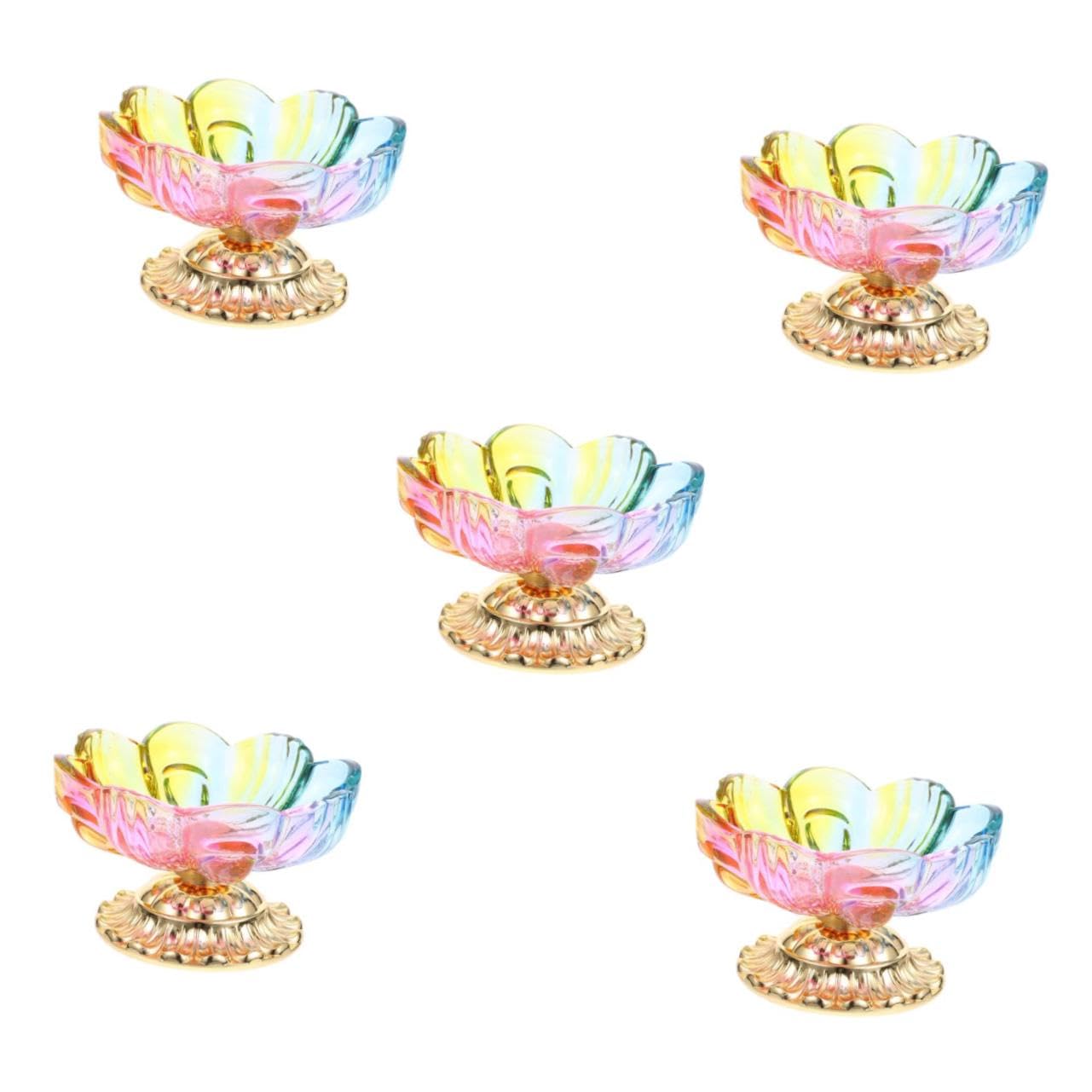 5pezzi Piatto Decorativo Forma Di Fiore Di Loto Per Frutta e Snack Per Tavoli e Cucine Facile Da Pulire e Pratico Per Uso Quotidiano