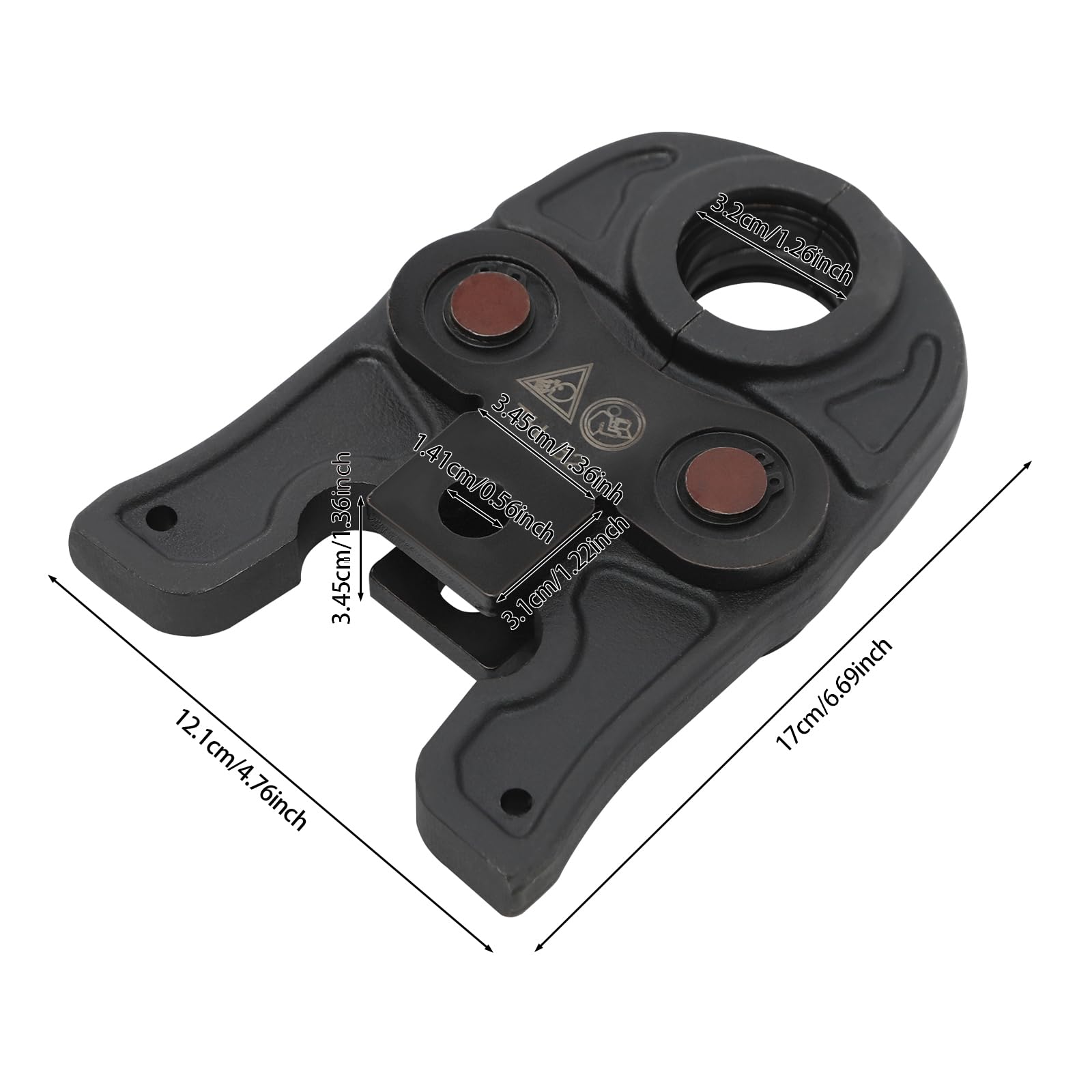 Pinza de presión Th Contour 12 – 40 mm, alicates de prensado, alicates de prensado para tubos de aluminio y plástico, tubos PEX, tubos PB, accesorios de cobre y conexiones de cobre (TH32)