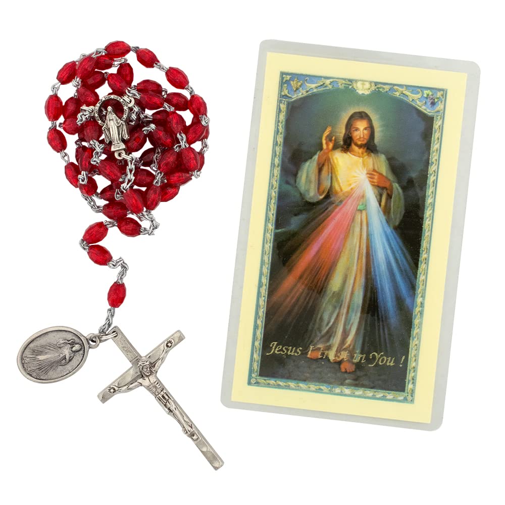 Religious Chaplet Kit | Includes Prayer Card, Chaplet Beads, and Instructions | Catholic Prayer Devotionals | Great Gift for First Holy Communion and Confirmation