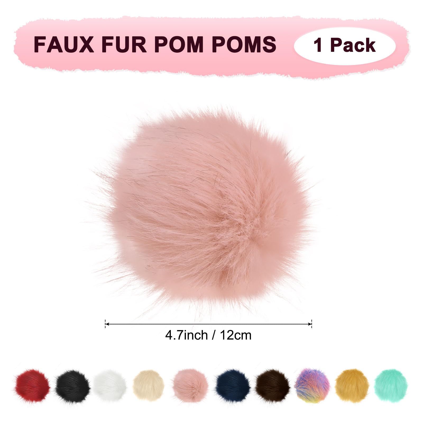 M METERXITY 1-Pack Faux Fur Pom Poms - Image 3
