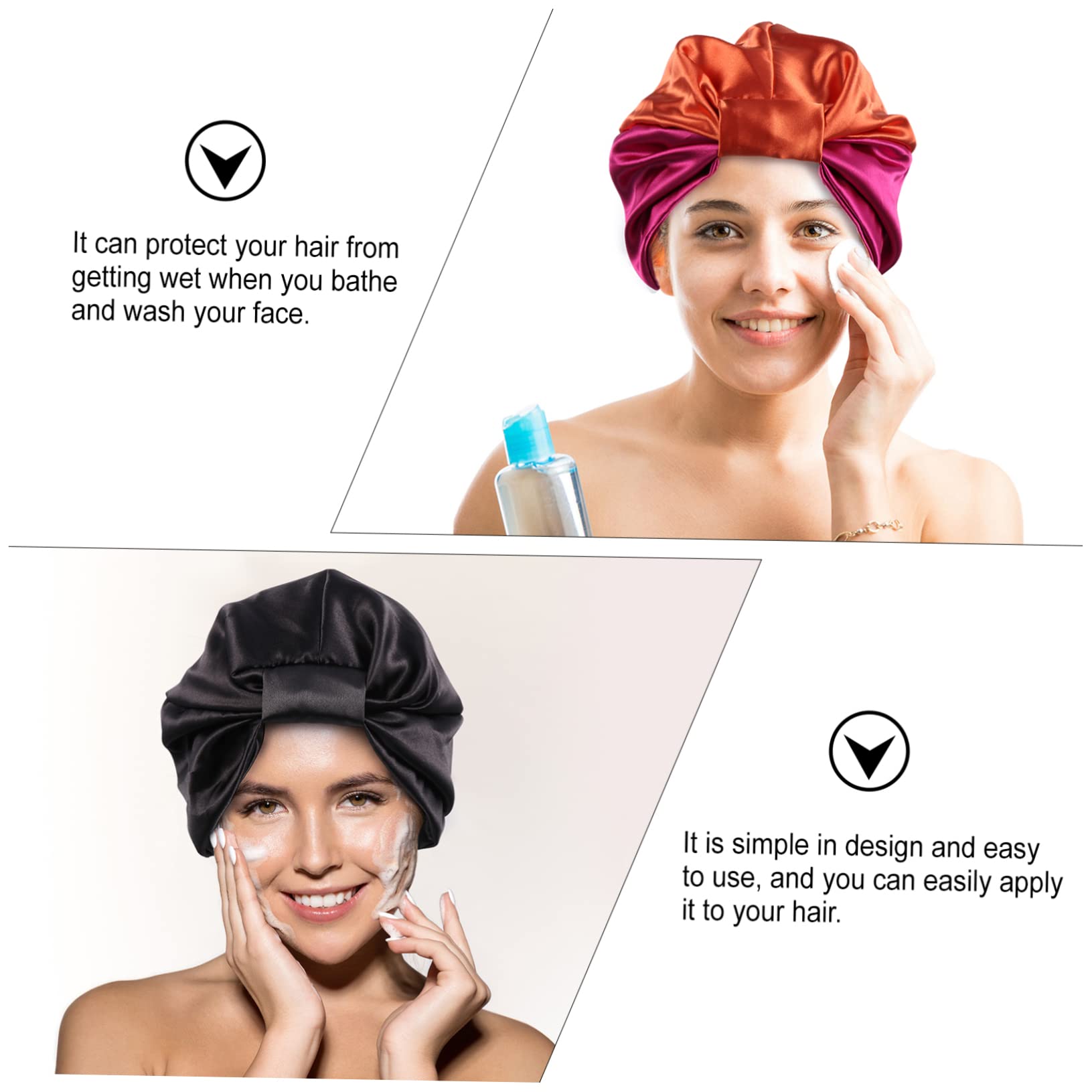Healvian 6piezas Gorro De Sueño Doble Para Cuidado Del Cabello Para Mujeres y Cómodo