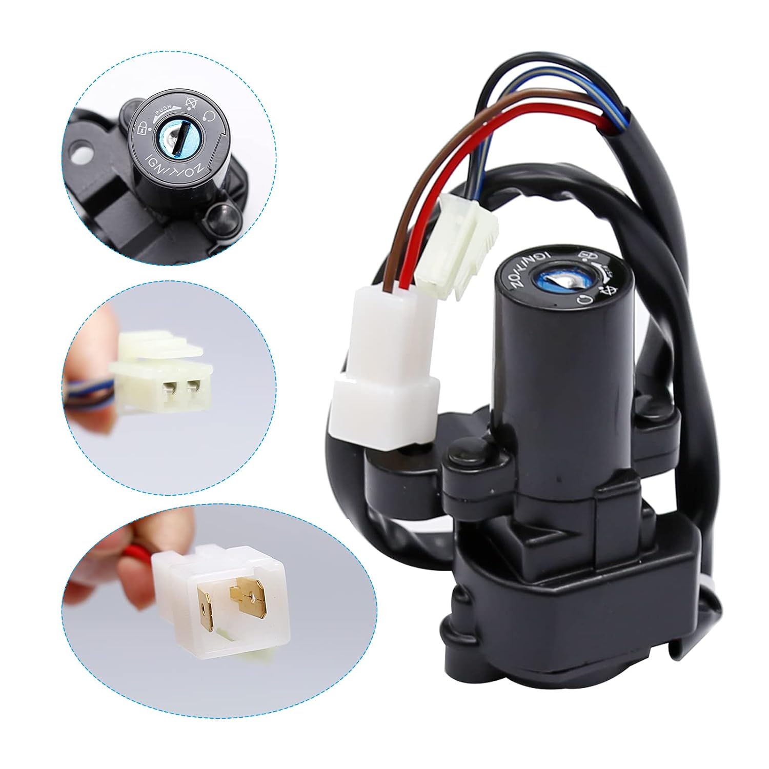 SYOWADA Motorcycle Ignition Switch Fuel Gas Tank Cap Seat Lock with Key Set Replacement for Yamaha YZF R1 R6 FZ6