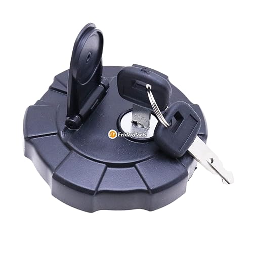FridayParts Tapa de combustible con 2 llaves RD411-51122 411-51122 compatible con Caterpillar Kubota SVL75 SVL90 KX040-4 KX057-4 KX121-3S KX121-3ST