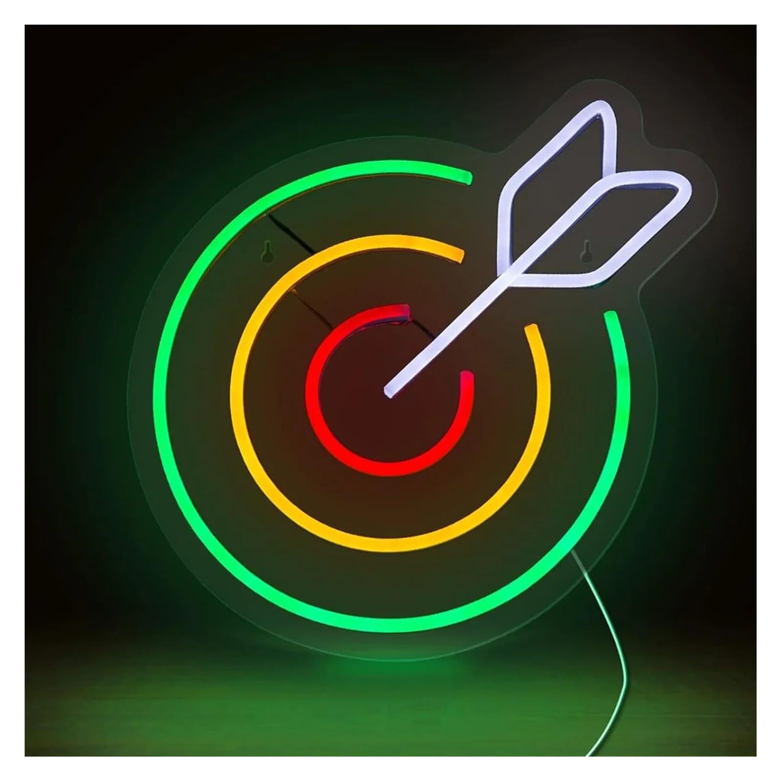 Néon Enseignes lumineuses Decor Fléchettes Décoration Murale Néon Fléchettes Alimentées Par USB Jeu De Sport LED Salle De Jeux Club De Sport À Domicile Fêtes 32cmx32cm