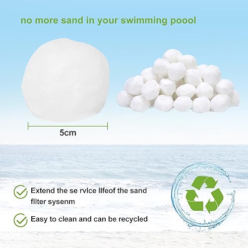 Miniatura 5 de Pelotas de filtro de piscina de 3 libras para filtros de arena de piscina, medios de filtro ecológicos equivalen a 100 libras de filtro de piscina