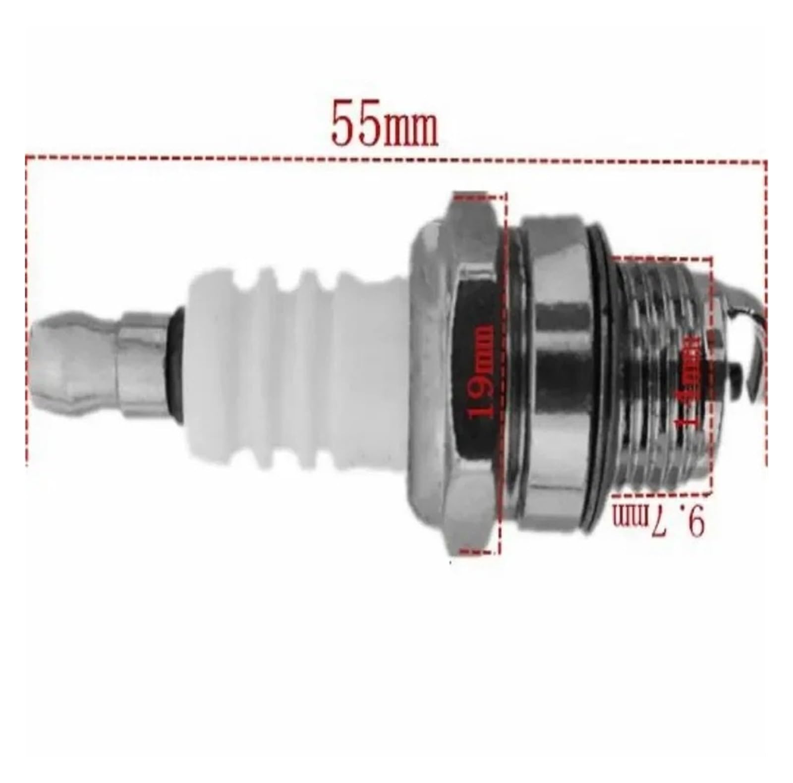 Genérico 30pcs bujía, Compatible con NGK, BPM6A BPMR8Y CJ8 | RCJ6Y, RCJ7Y, WSR5F, motor de 2 tiempos, aleación hierro-níquel