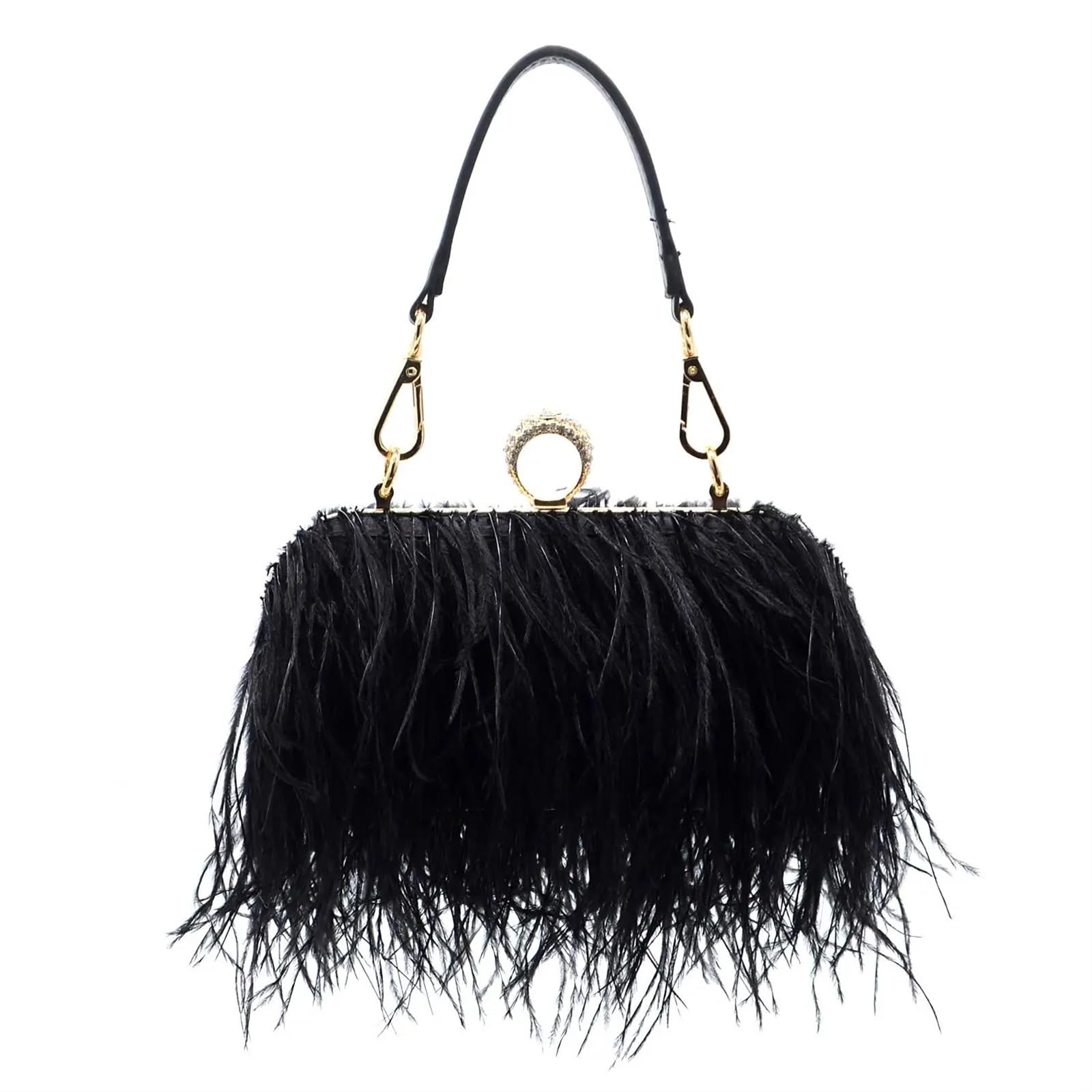 Bolso de Plumas Bolso de Noche con Plumas, Bolsos de Mano for Mujer, Bolsos de Fiesta de Noche, Bolsos de Mano for Mujer, Cadenas(Green)
