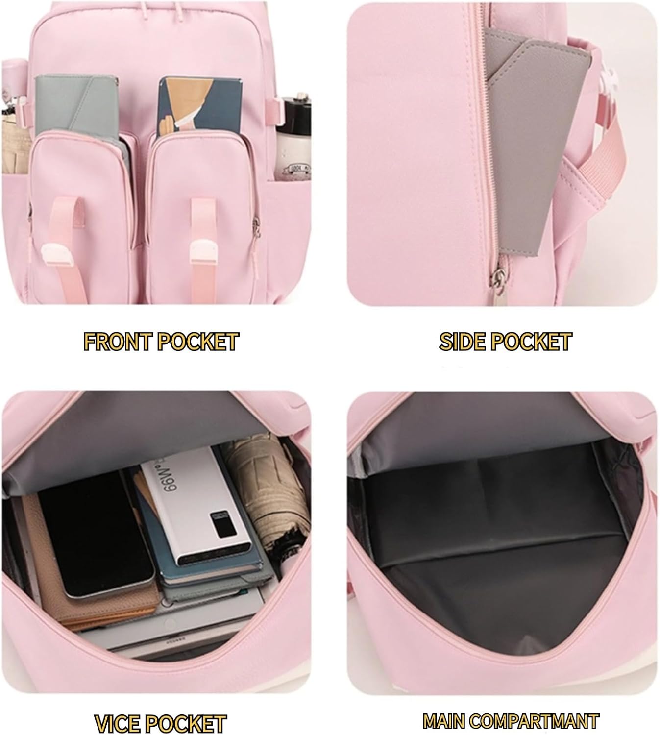 Kawaii Backpack with 22Pcs Accessories Anime Cartoon Anti-Theft Travel Aesthetic New Semester Gifts Bag with Cute Pin - Image 6