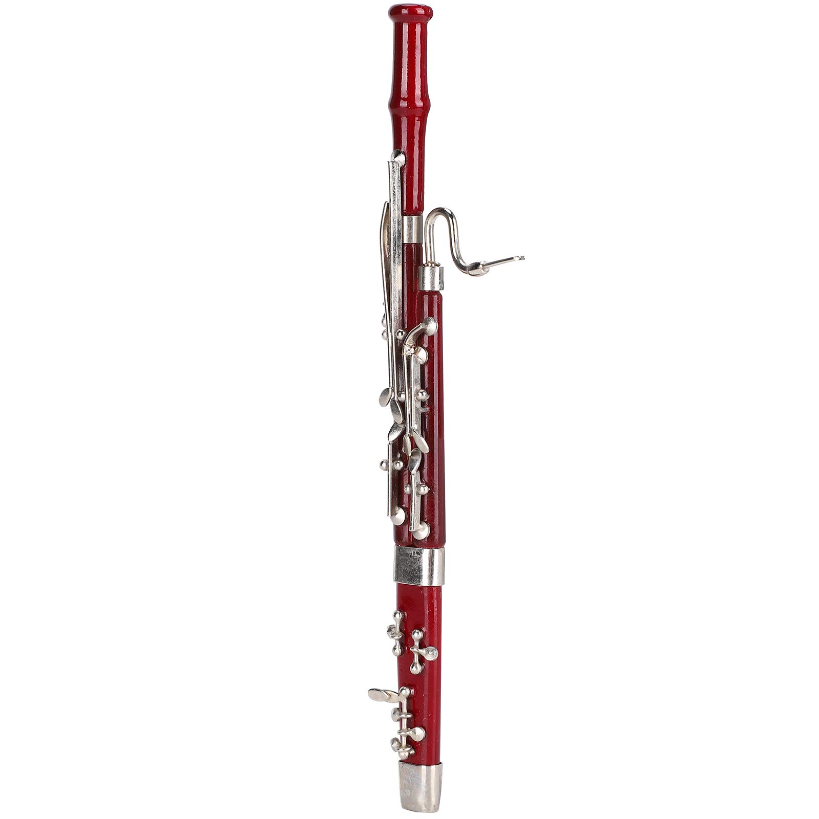 Qcwwy Fagott Ornamente, Burgund Fagott Ornament Dekoration Miniatur Dekoration Mini Musikinstrument Modell Handwerk 17cm