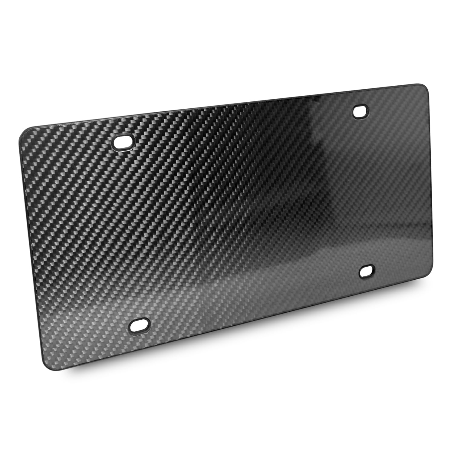 Genuine Hand Made Real Carbon Fiber Glossy Blank License Plate