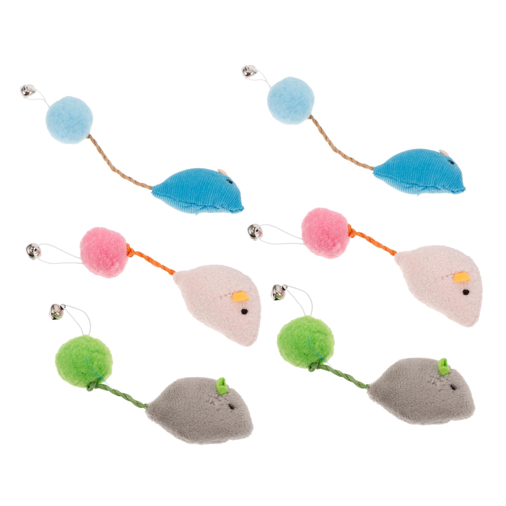 Jouets Souris en Peluche pour Chats Intérieur 6pcs avec Cloche Anti-Usure