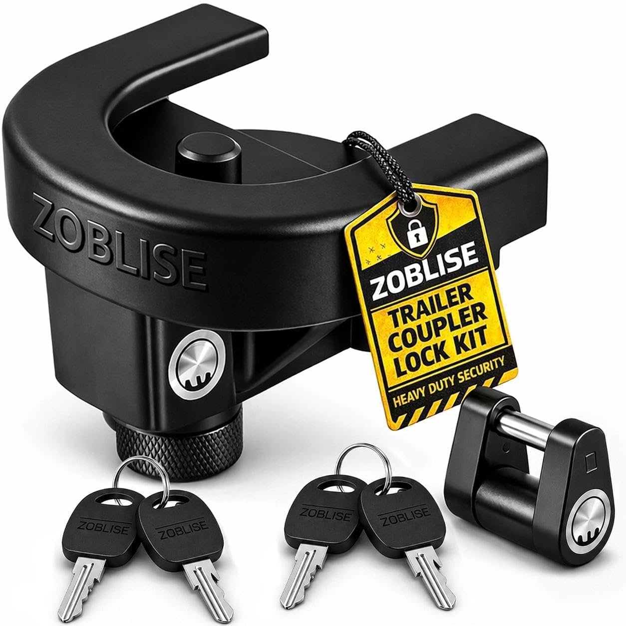 Photo 1 of 2-5/16" Trailer Lock, Heavy Duty Trailer Hitch Lock Anti Theft Set