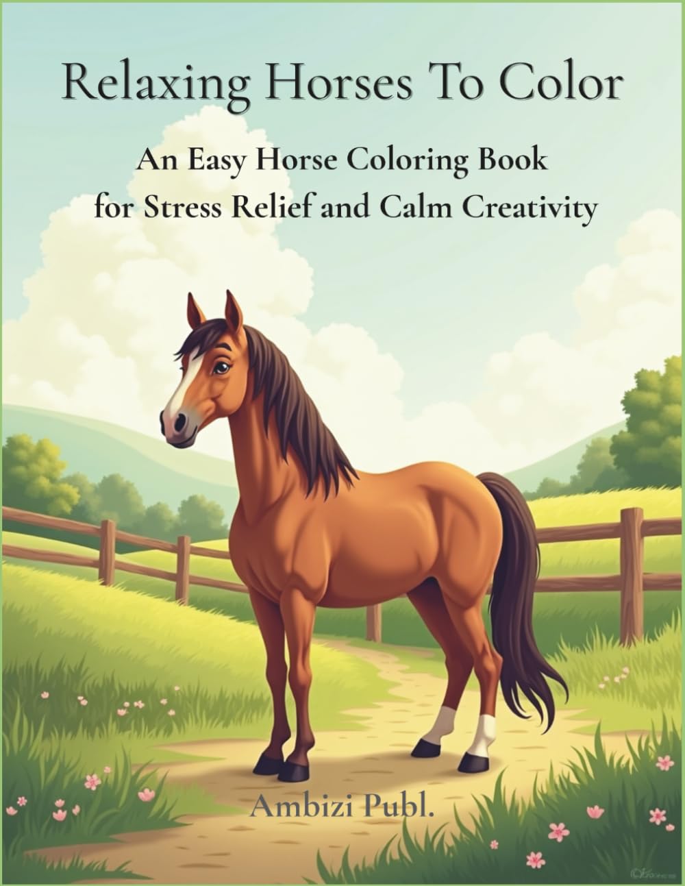 Relaxing Horses To Color: An Easy Horse Coloring Book for Stress Relief and Calm Creativity (Relaxing Animals To Color)
