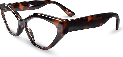 Miniatura 4 de Anteojos de lectura geométricos de ojo de gato de tortuga para mujer para lucir elegante, alta visión, cómodos lentes de lectura para mujer con